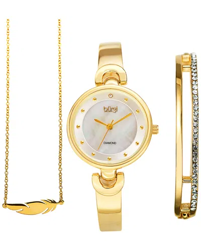Burgi Women's Alloy Diamond Watch In Gold