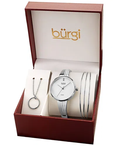 Burgi Women's Alloy Half Bangle Diamond Watch In Neutral