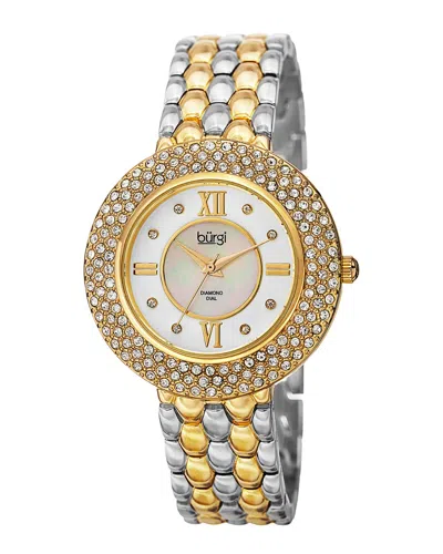 Burgi Women's Brass Diamond Watch In Gold