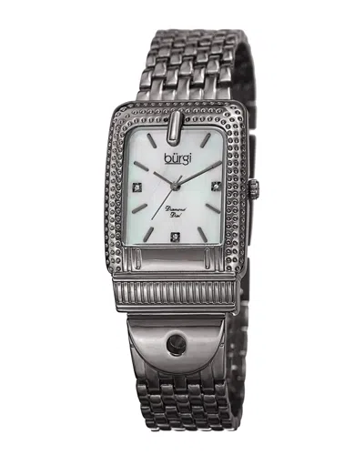 Burgi Women's Diamond Marker Buckle Watch