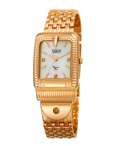 Burgi Women's Diamond Marker Buckle Watch In Gold