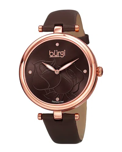 Burgi Women's Diamond Watch In Brown