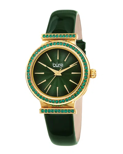Burgi Women's Genuine Patent Leather Watch