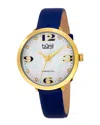 Burgi Women's Leather Diamond Watch