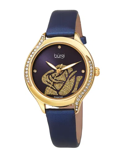 Burgi Women's Leather Diamond Watch In Multi