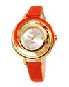 Burgi Women's Leather Diamond Watch