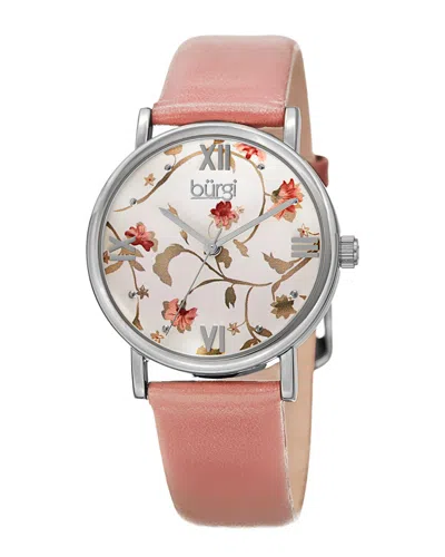 Burgi Women's Leather Watch In Pink