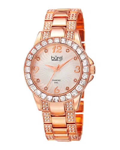 Burgi Women's Metal Diamond Watch In Multicolor