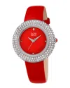 Burgi Women's Patent Leather Diamond Watch