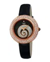 Burgi Women's Patent Leather Diamond Watch