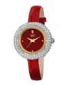 Burgi Women's Patent Leather Diamond Watch
