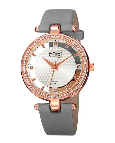 Burgi Women's Satin Diamond Watch