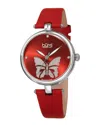 Burgi Women's Satin Leather Diamond Watch