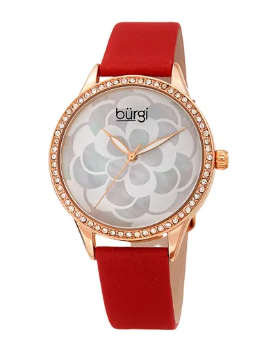 Burgi Women's Satin Over Leather Watch