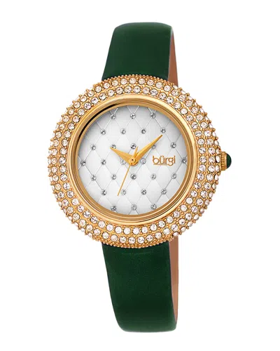 Burgi Women's Satin Over Leather Watch