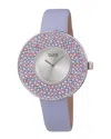 Burgi Women's Satin Over Leather Watch