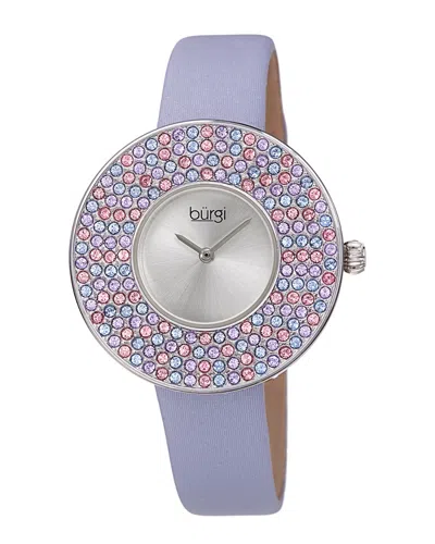 Burgi Women's Satin Over Leather Watch