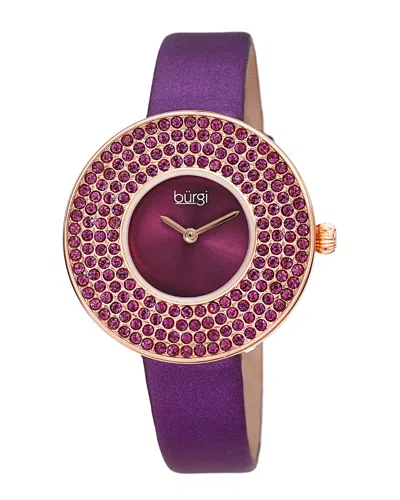 Burgi Women's Satin Over Leather Watch
