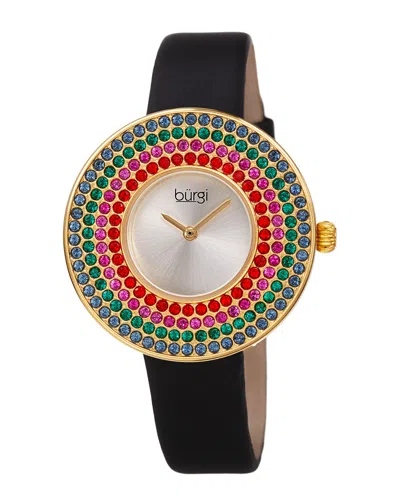 Burgi Women's Satin Over Leather Watch