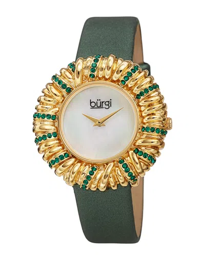 Burgi Women's Satin Over Leather Watch