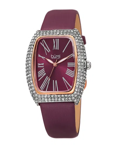 Burgi Women's Satin Over Leather Watch