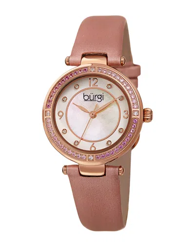 Burgi Women's Satin Over Leather Watch