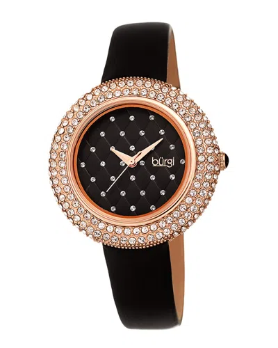 Burgi Women's Satin Over Leather Watch