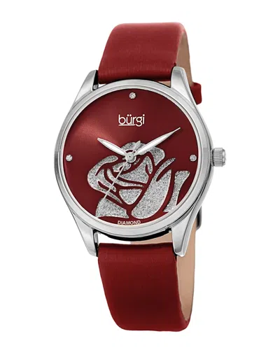 Burgi Women's Satin Watch In Red