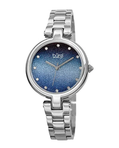 Burgi Women's Silver-tone Stainless Steel Watch