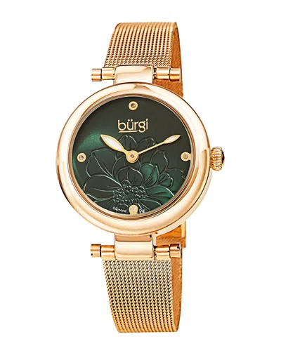 Burgi Women's Stainless Steel Diamond Watch