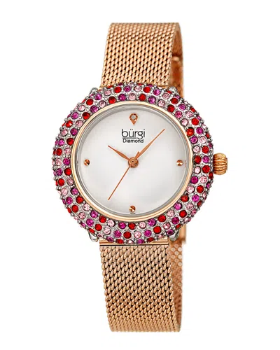 Burgi Women's Stainless Steel Diamond Watch