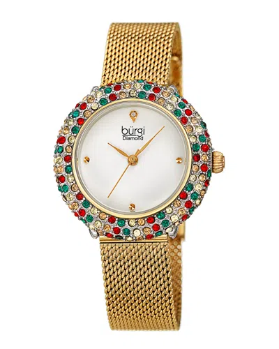Burgi Women's Stainless Steel Diamond Watch