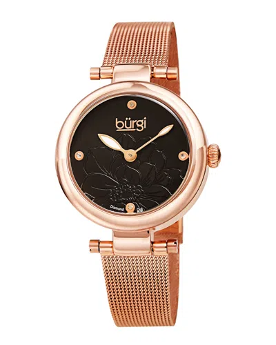 Burgi Women's Stainless Steel Diamond Watch
