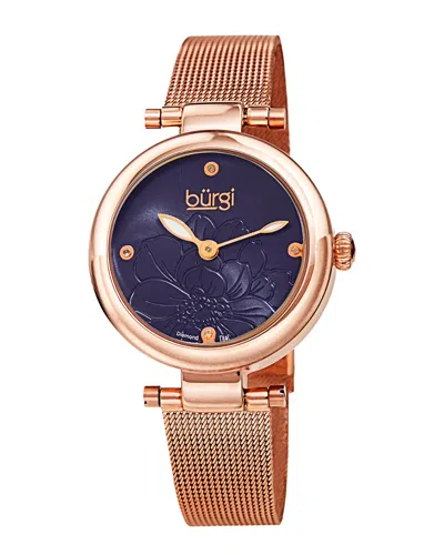 Burgi Women's Stainless Steel Diamond Watch
