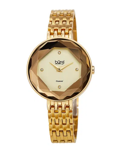 Burgi Women's Stainless Steel Diamond Watch