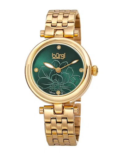 Burgi Women's Stainless Steel Diamond Watch
