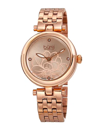 Burgi Women's Stainless Steel Diamond Watch