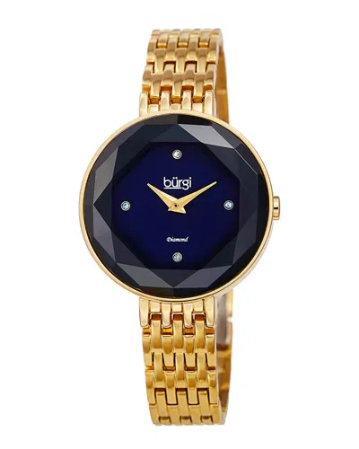Burgi Women's Stainless Steel Diamond Watch In Gold