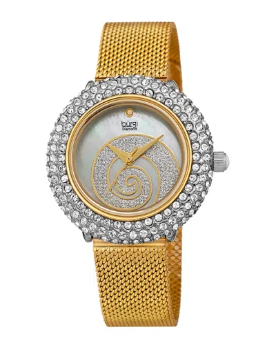 Burgi Women's Stainless Steel Diamond Watch In Gold