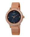 Burgi Women's Stainless Steel Mesh Diamond Watch