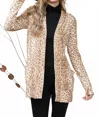 Burgundy Apparel Animal Print Cardigan In Beige In Neutral