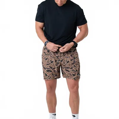 Burlebo Active Athletic Shorts In Gauge Camo In Brown