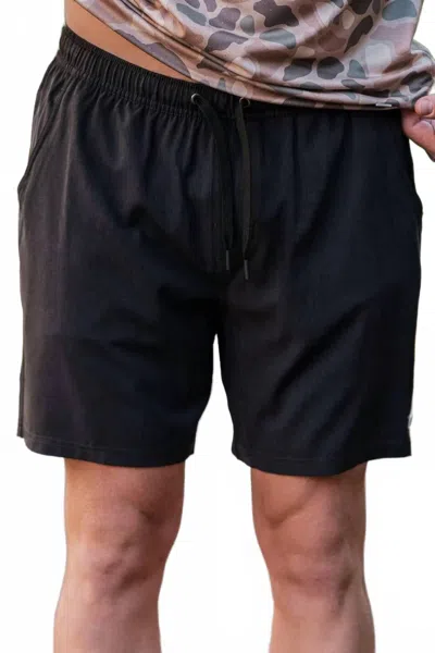 Burlebo Active Athletic Shorts In Heather Black - Retro Duck Camo Liner