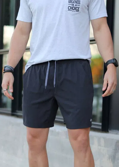 Burlebo Athletic Shorts In Black With Camo Liner In Blue