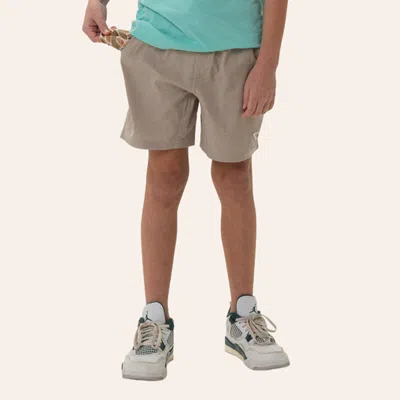 Burlebo Boys' Khaki Athletic Shorts In Gray