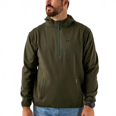 Burlebo Duke Tech Mid Layer Fleece Pullover In Mallard Green