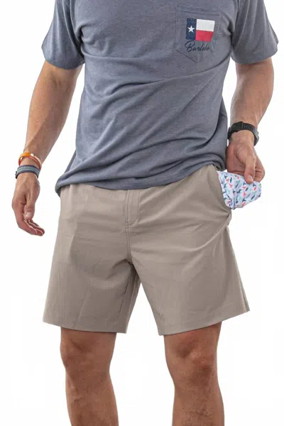 Burlebo Everyday Zip Short In Cobblestone In Neutral