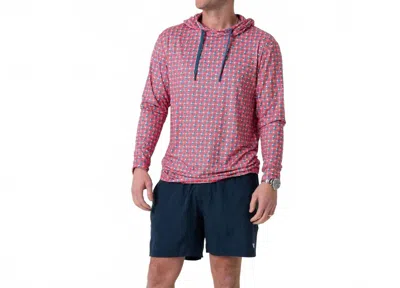 Burlebo Lightweight Performance Hoodie In American Flag Print In Pink
