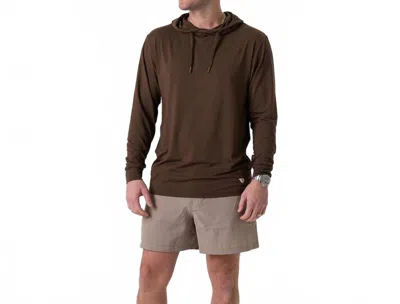 Burlebo Lightweight Performance Hoodie In Heather Brown