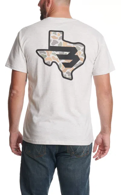 Burlebo Men's Beige Texas Camo Flying B Logo T-shirt In White